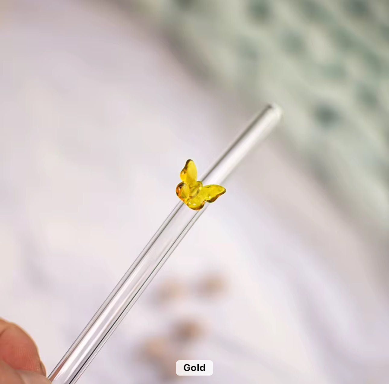 Butterfly Glass Straws - Available in 5 colours