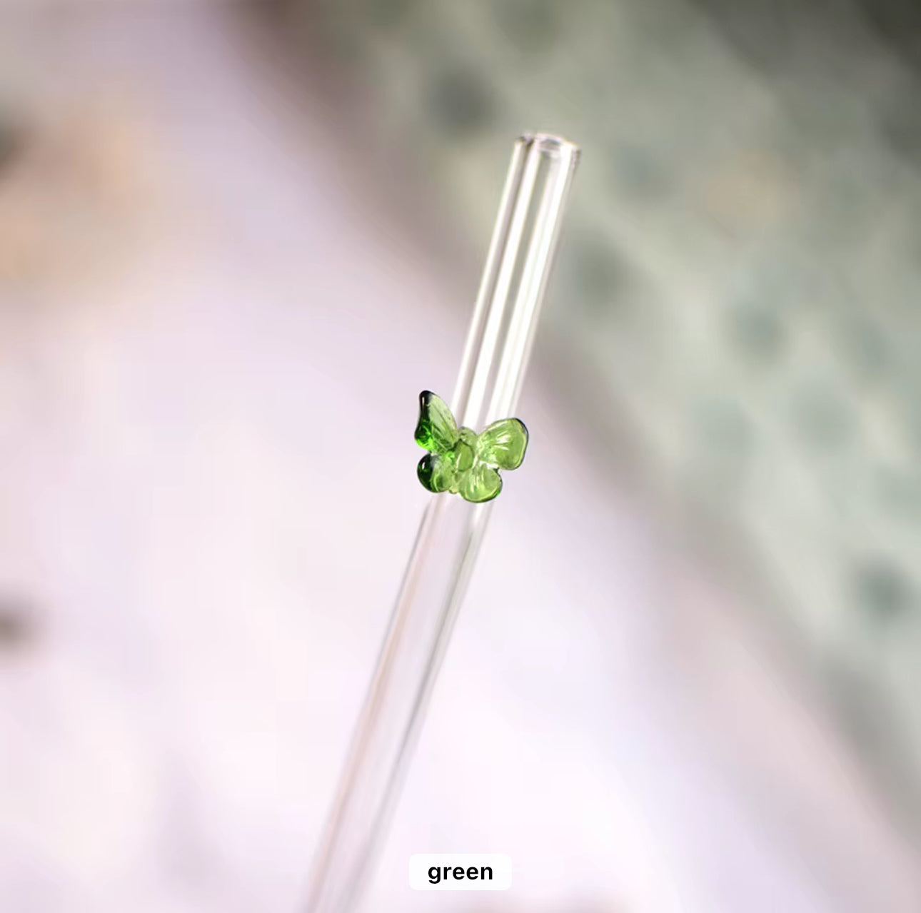 Butterfly Glass Straws - Available in 5 colours