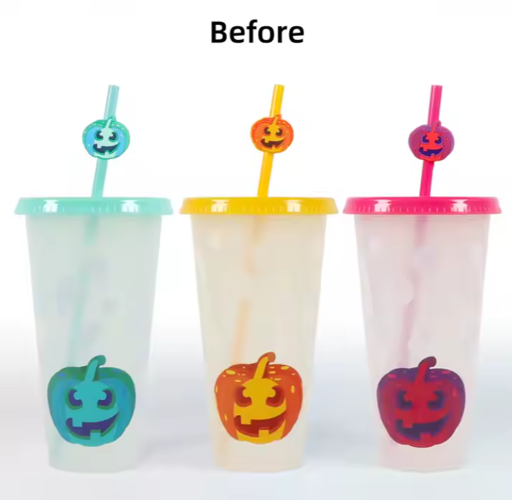 Halloween Colour Change Ghost & Pumpkin Cup - 24oz