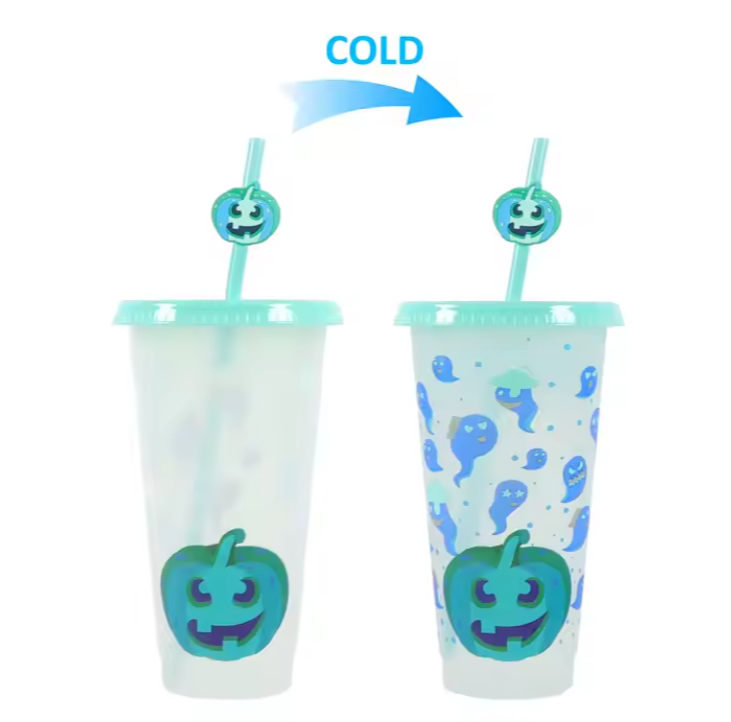 Halloween Colour Change Ghost & Pumpkin Cup - 24oz