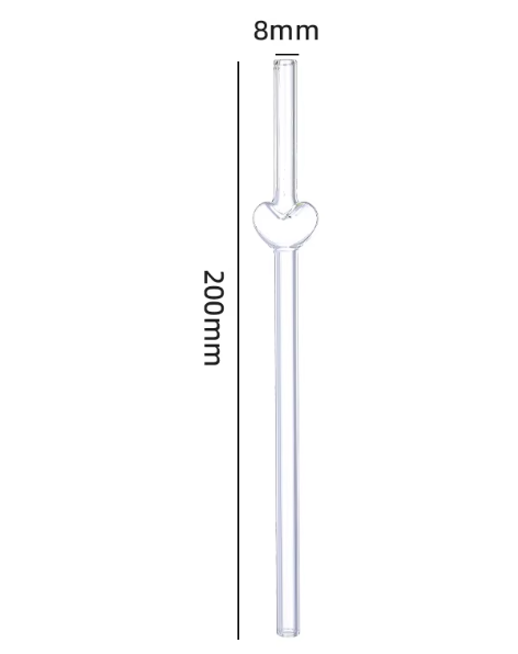 Reusable Glass Straws with Hollow Heart