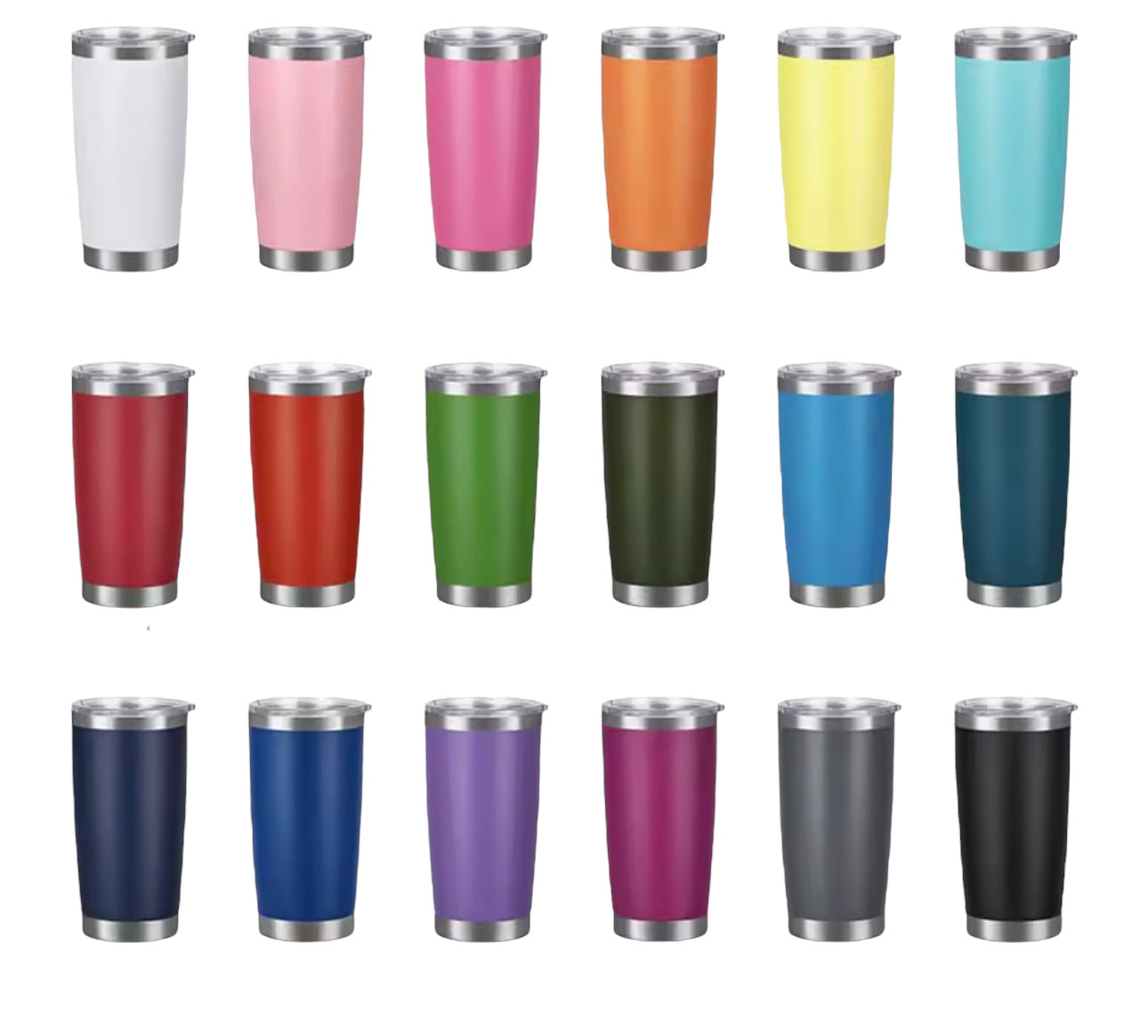 20 Oz Travel Tumbler With Slider Lid. Insulated, Stainless Steel