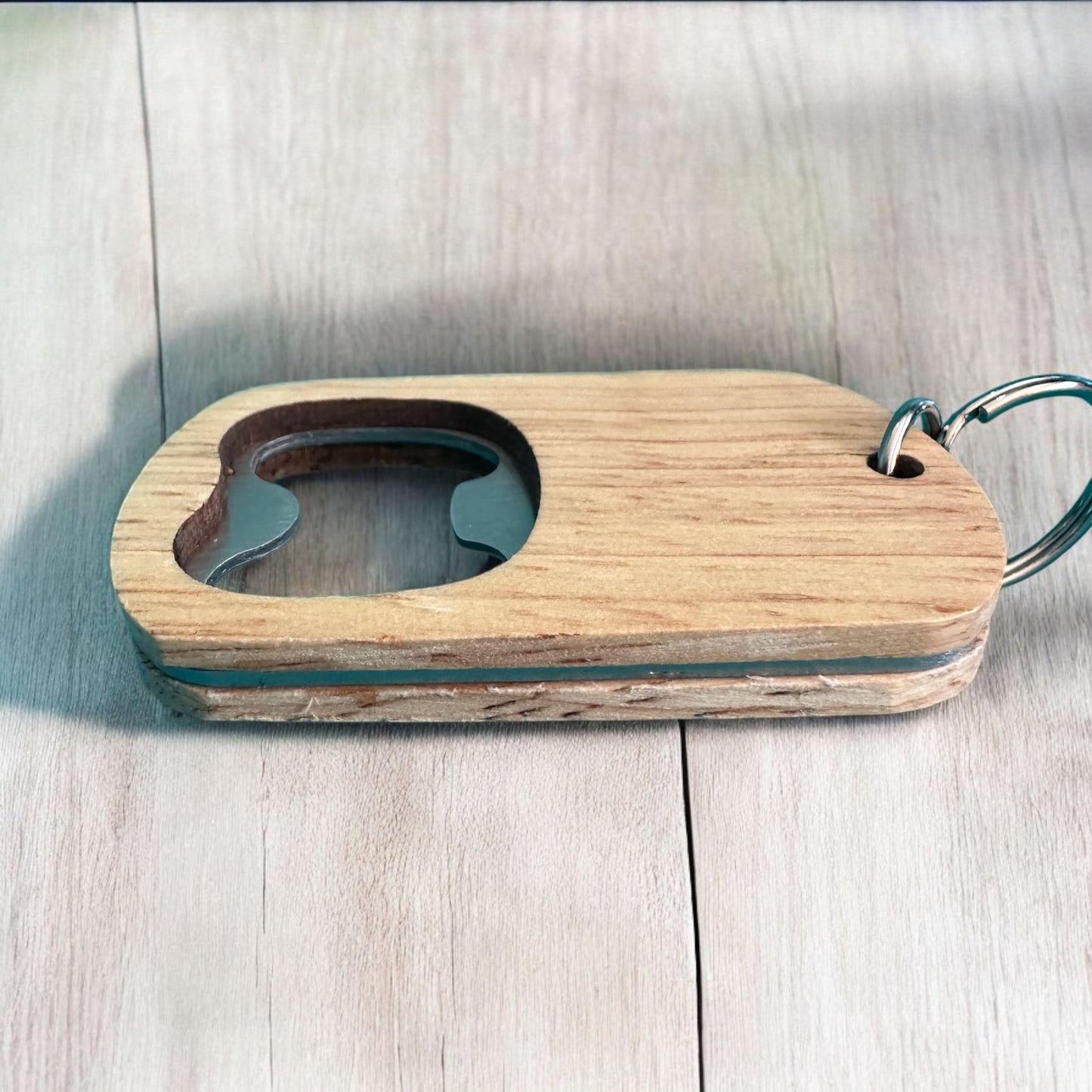 Wooden Bottle Opener Keychain