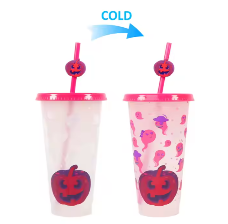 Halloween Colour Change Ghost & Pumpkin Cup - 24oz