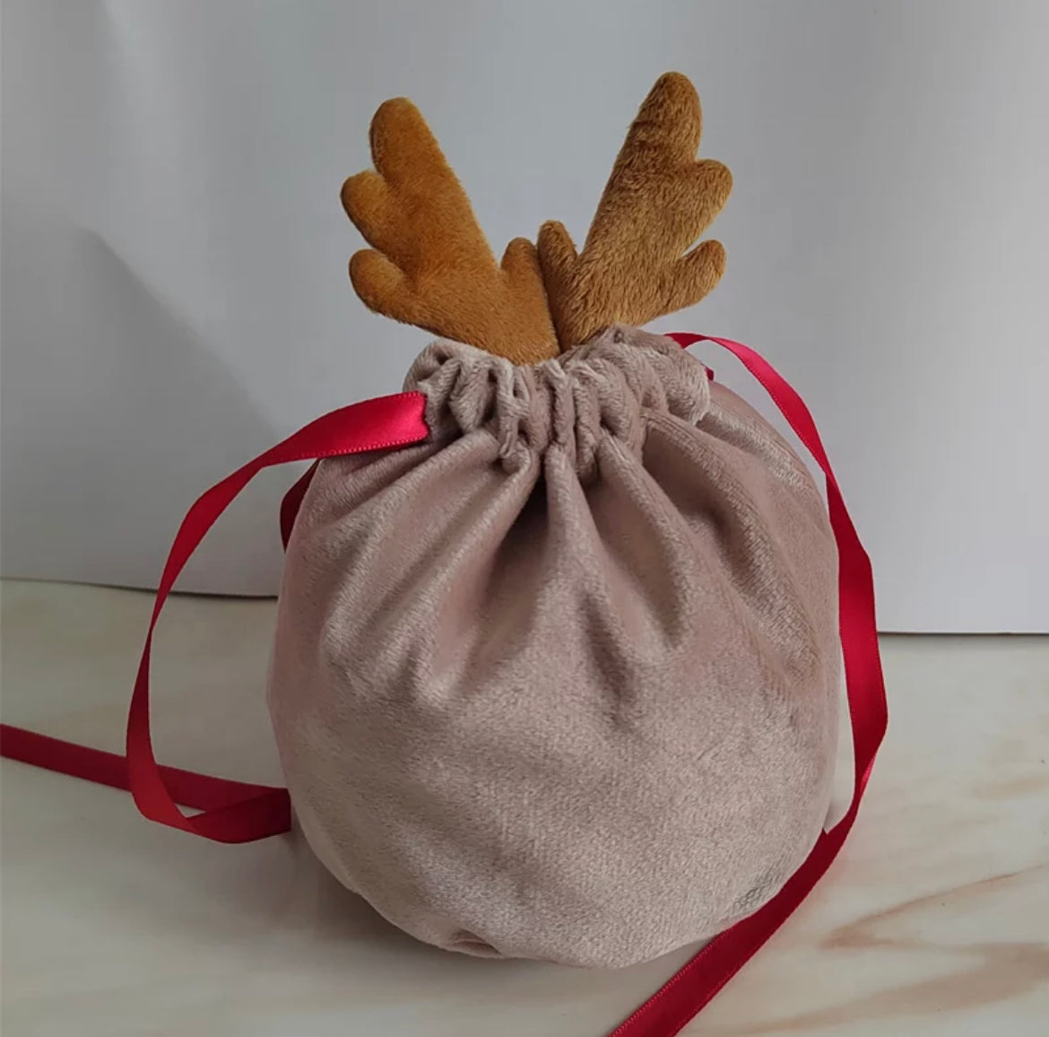 Mini Reindeer Velvet Gift Bags