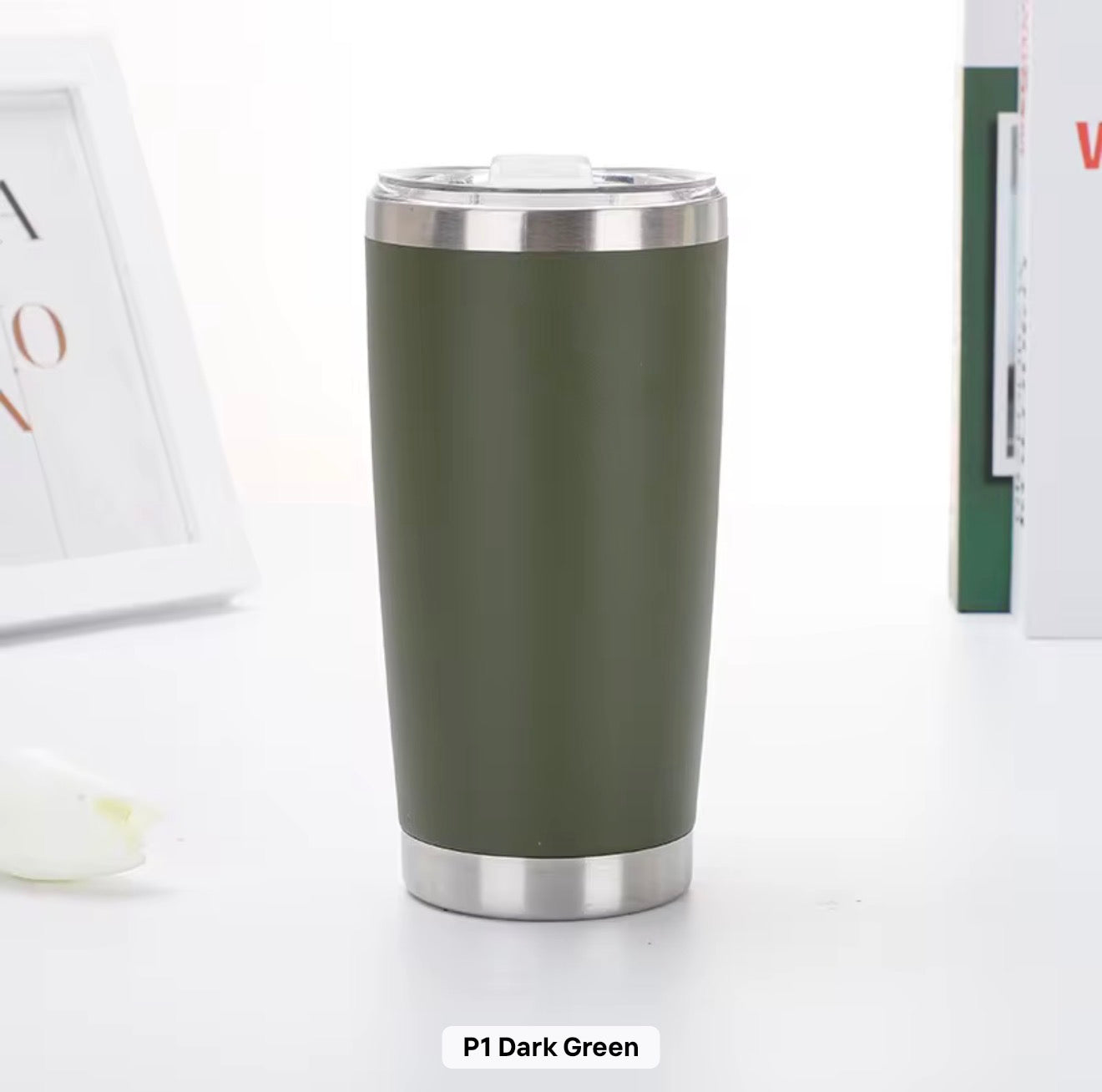 20 Oz Travel Tumbler With Sipper/ Straw lid Insulated, Stainless Steel with straw