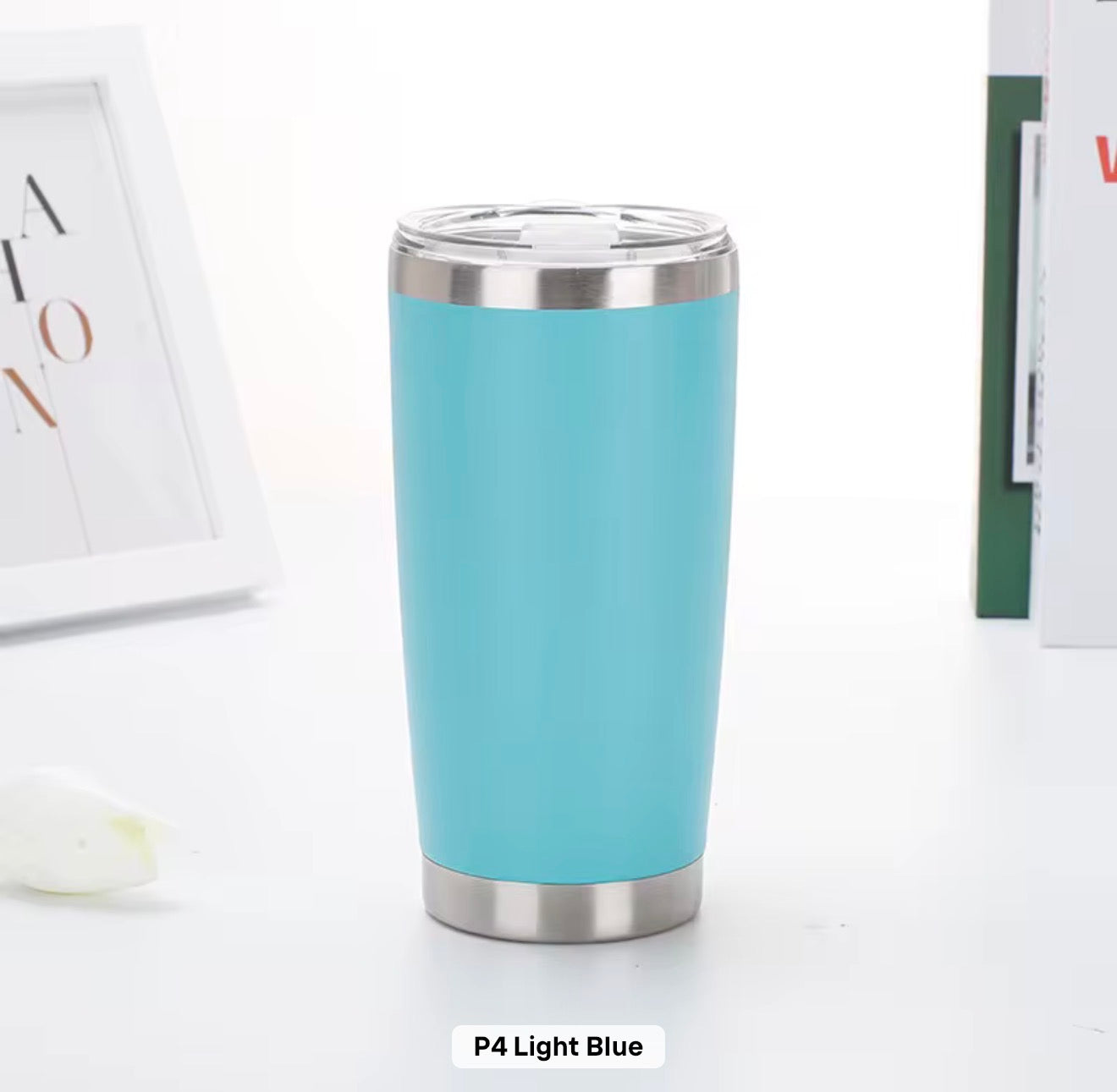 20 Oz Travel Tumbler With Sipper/ Straw lid Insulated, Stainless Steel with straw