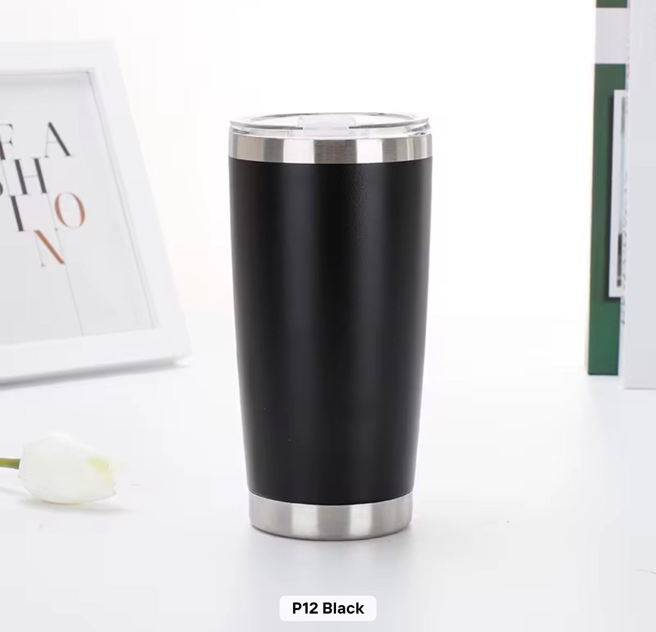 20 Oz Travel Tumbler With Sipper/ Straw lid Insulated, Stainless Steel with straw
