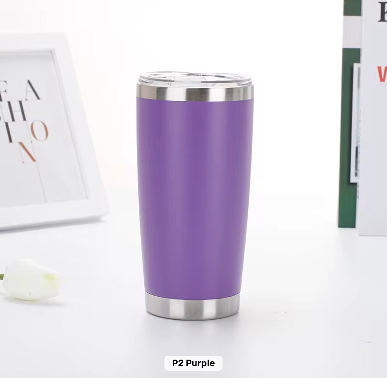 20 Oz Travel Tumbler With Sipper/ Straw lid Insulated, Stainless Steel with straw