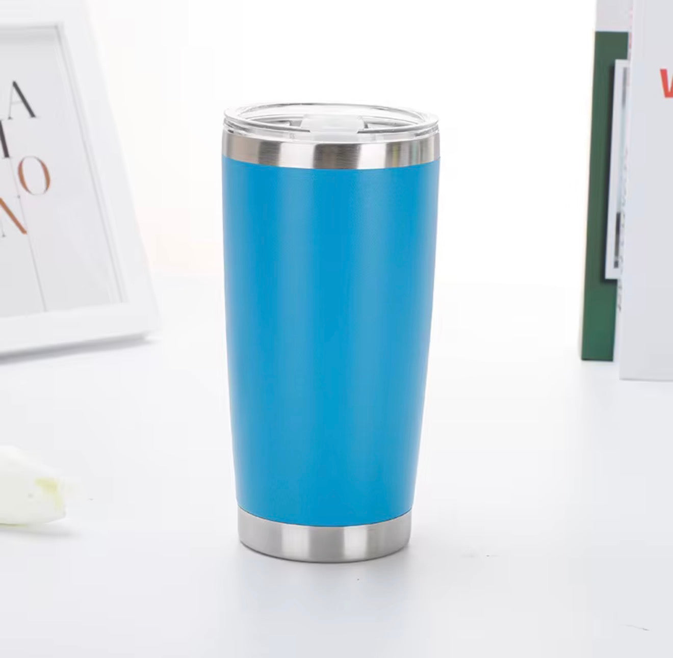 20 Oz Travel Tumbler With Sipper/ Straw lid Insulated, Stainless Steel with straw