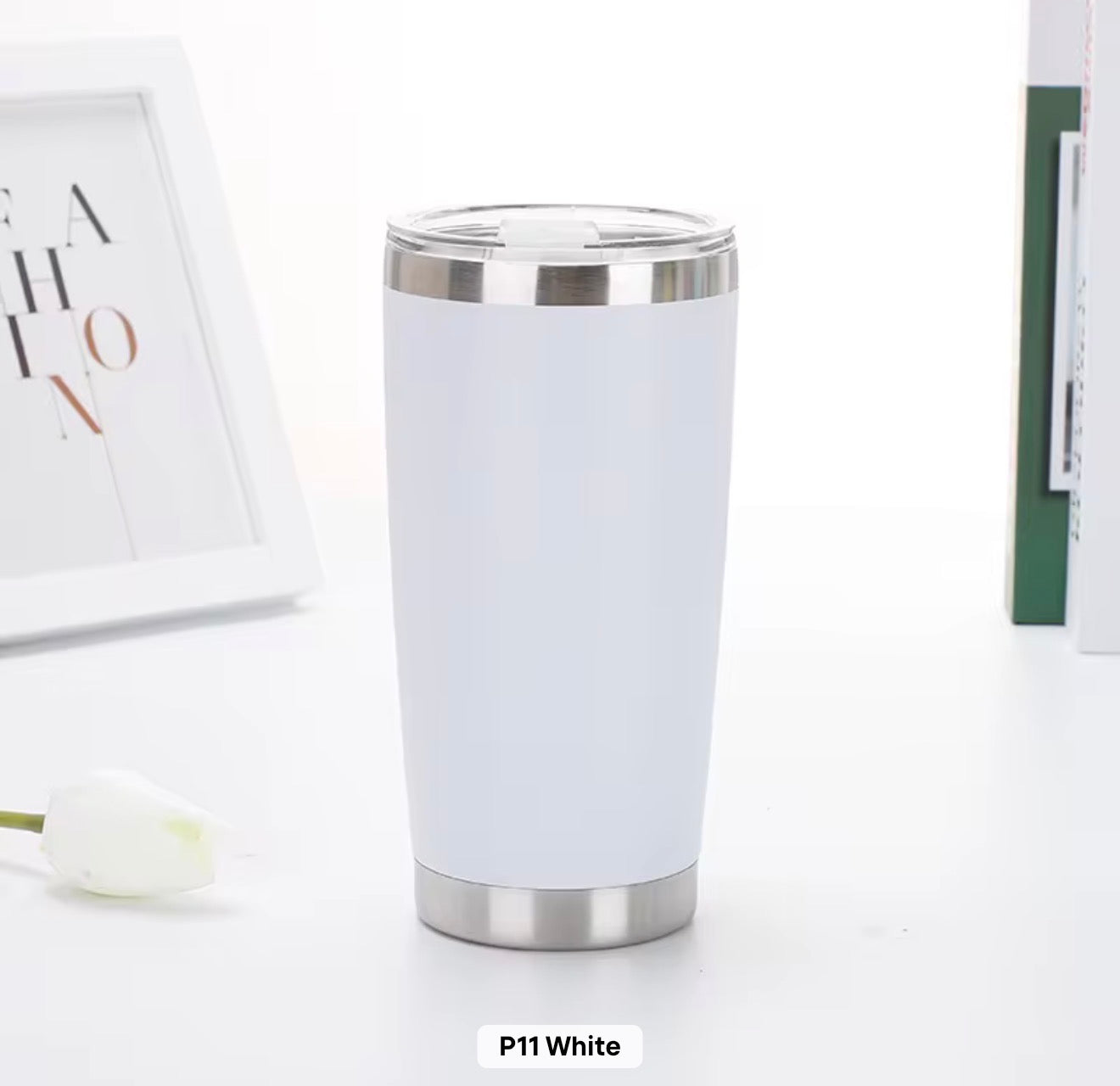 20 Oz Travel Tumbler With Sipper/ Straw lid Insulated, Stainless Steel with straw