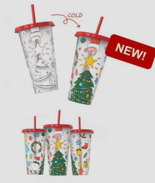 Christmas Tree Colour Change Cup 24oz - PRE-ORDER ARRIVAL FOR DISPATCH 15TH OCTOBER