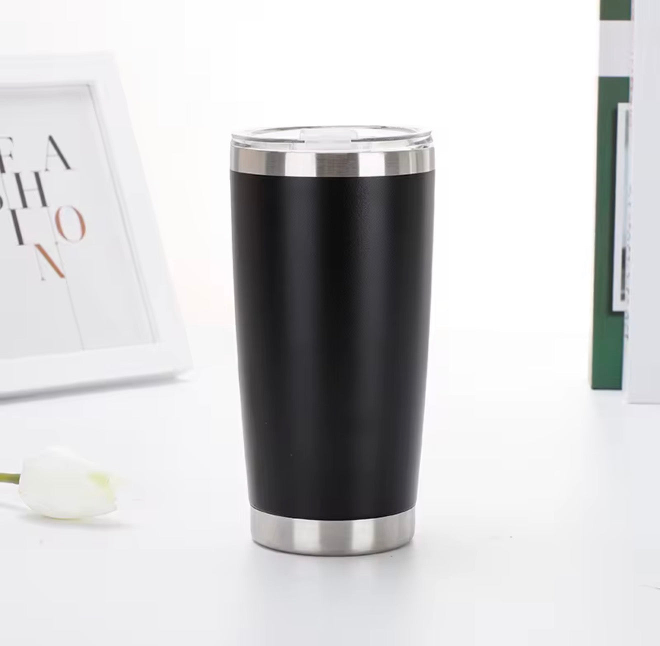 20 Oz Travel Tumbler With Sipper/ Straw lid Insulated, Stainless Steel with straw