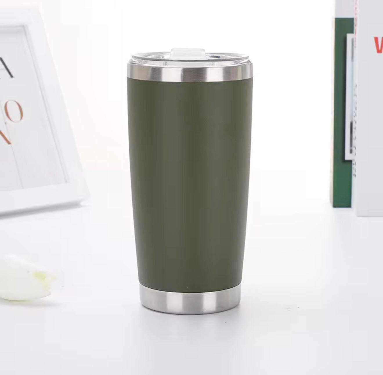 20 Oz Travel Tumbler With Sipper/ Straw lid Insulated, Stainless Steel with straw