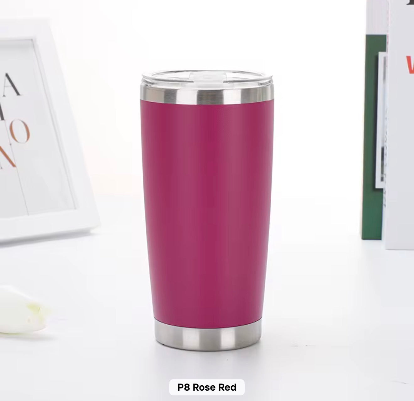 20 Oz Travel Tumbler With Sipper/ Straw lid Insulated, Stainless Steel with straw