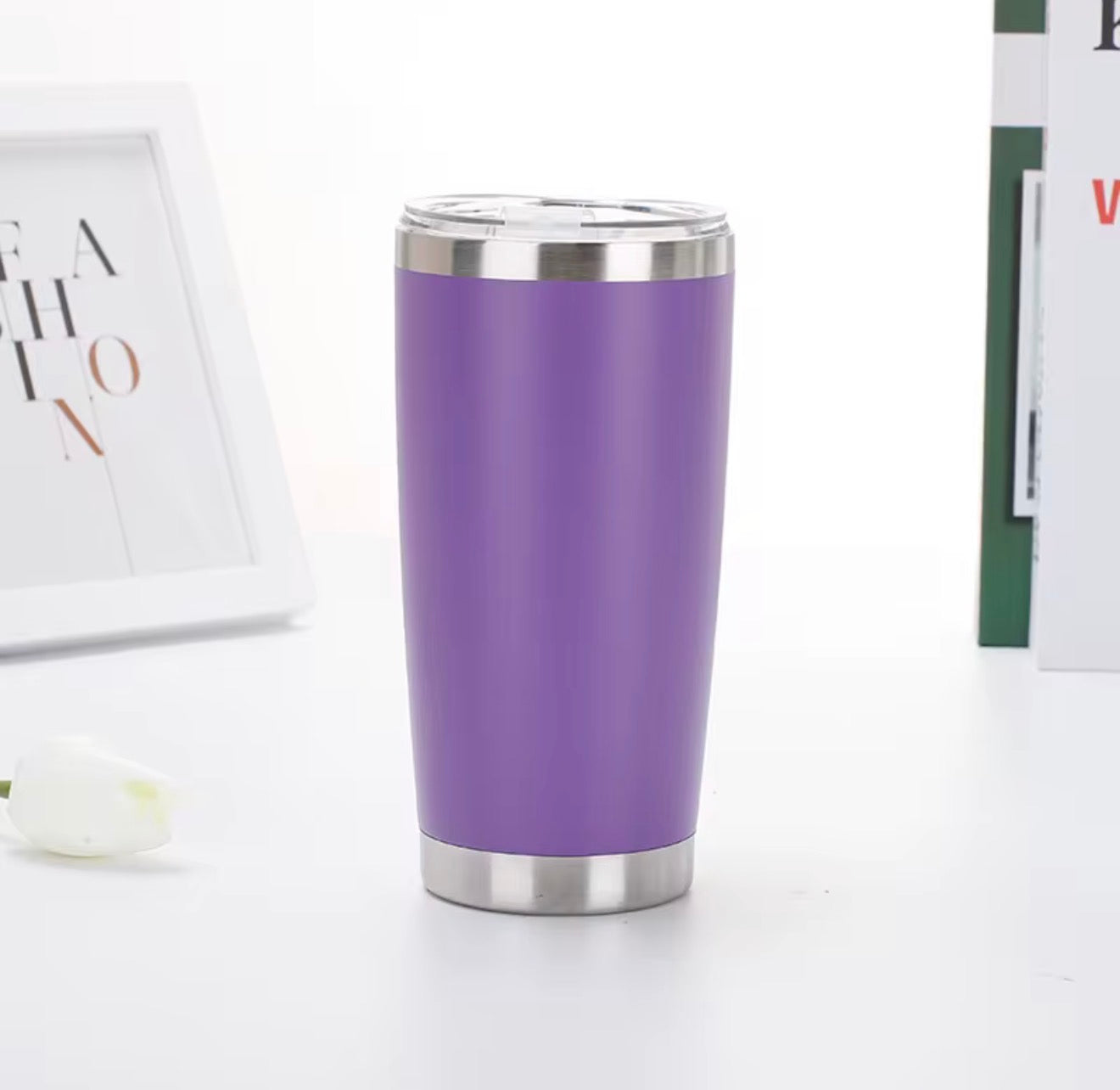 20 Oz Travel Tumbler With Sipper/ Straw lid Insulated, Stainless Steel with straw