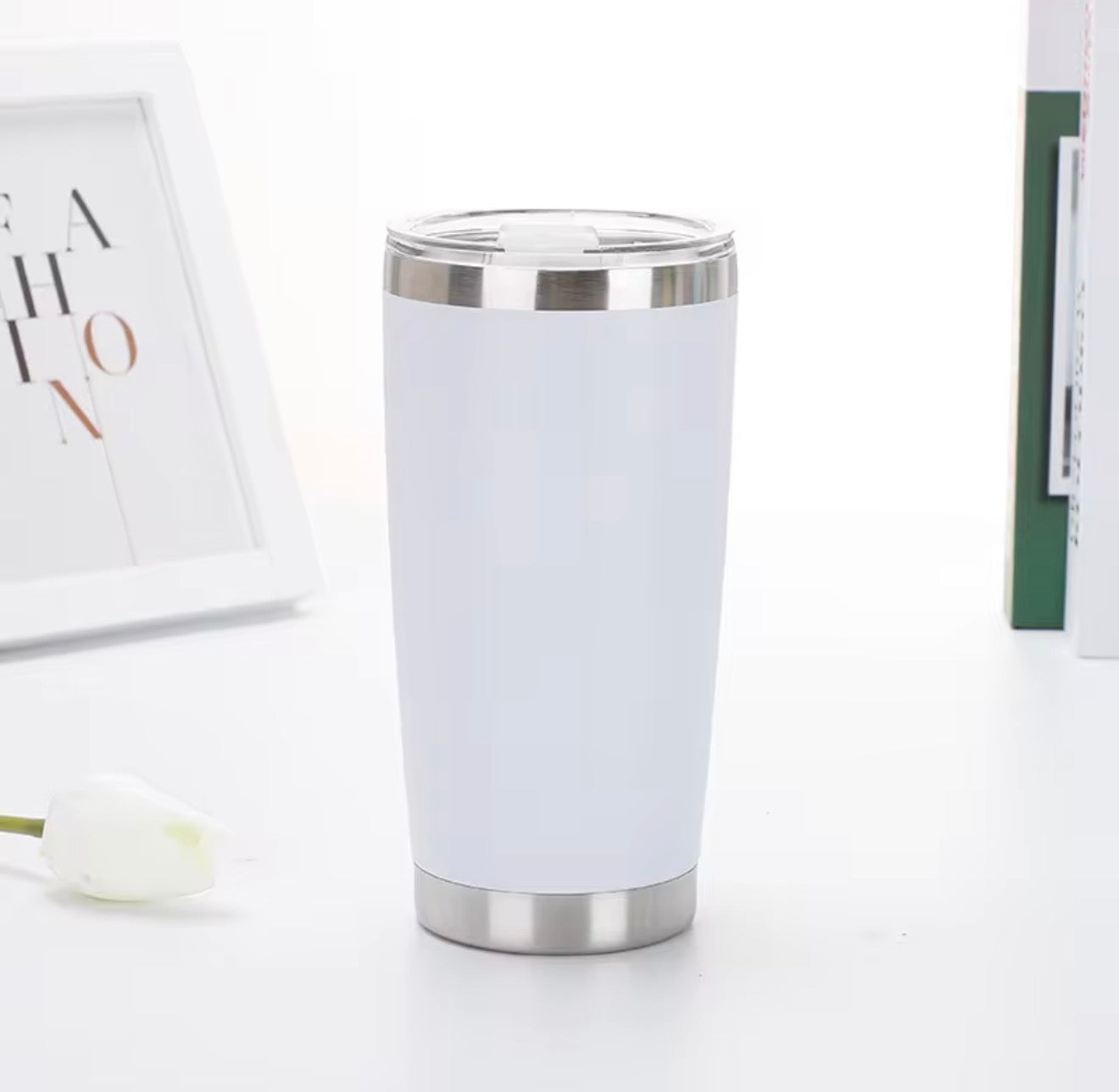 20 Oz Travel Tumbler With Sipper/ Straw lid Insulated, Stainless Steel with straw