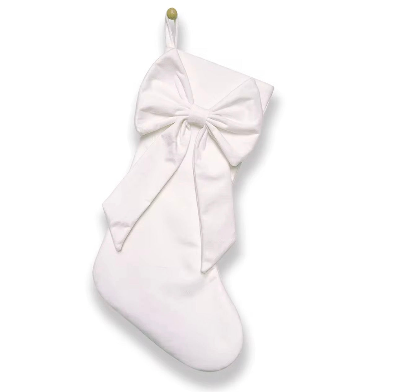 Luxury Velvet Christmas Stocking with Bow & Loop