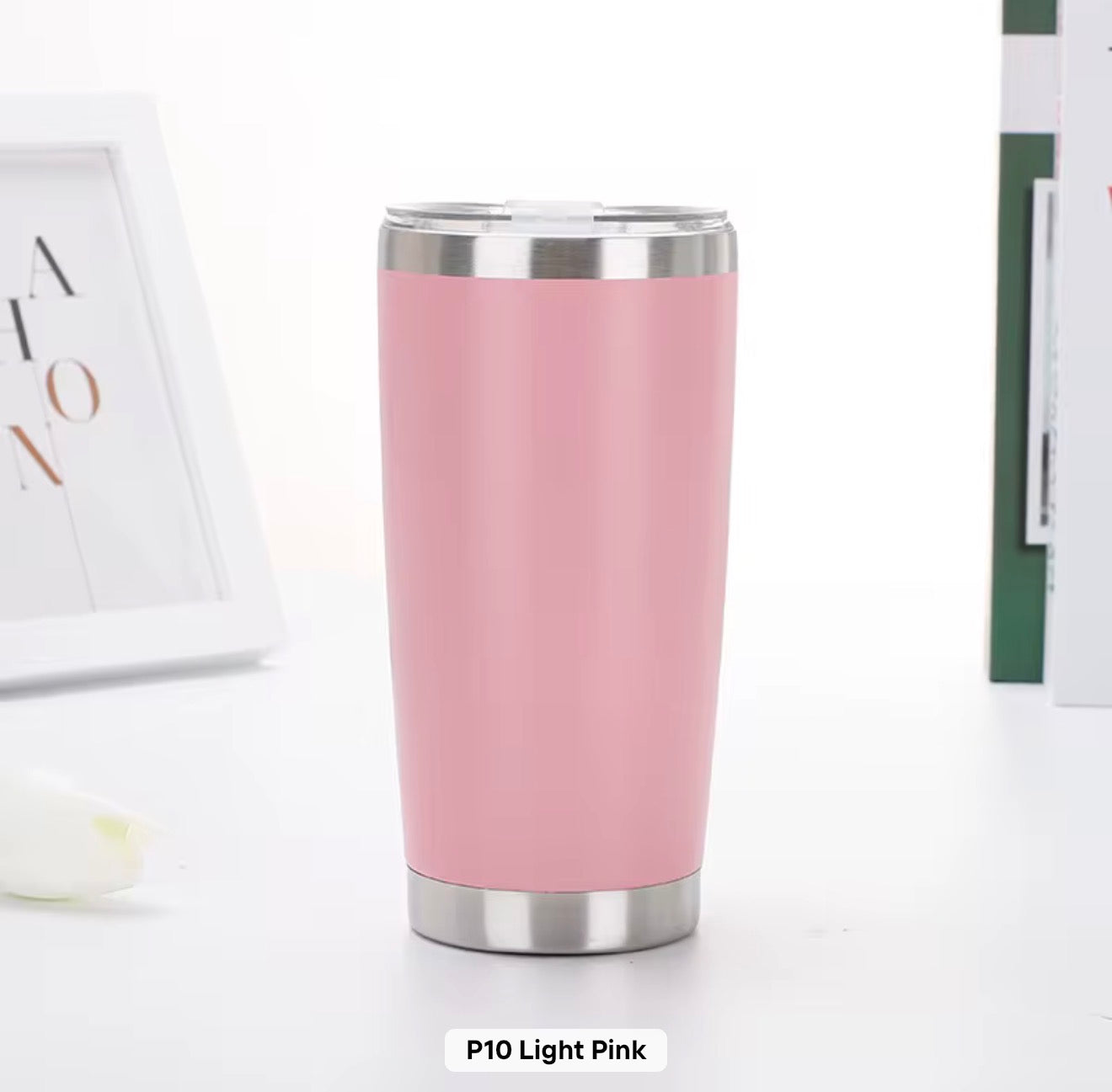 20 Oz Travel Tumbler With Sipper/ Straw lid Insulated, Stainless Steel with straw