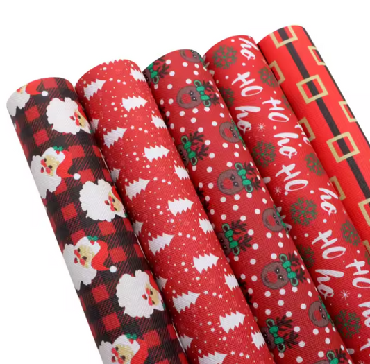 5pcs/set Merry Christmas Faux Leather Set