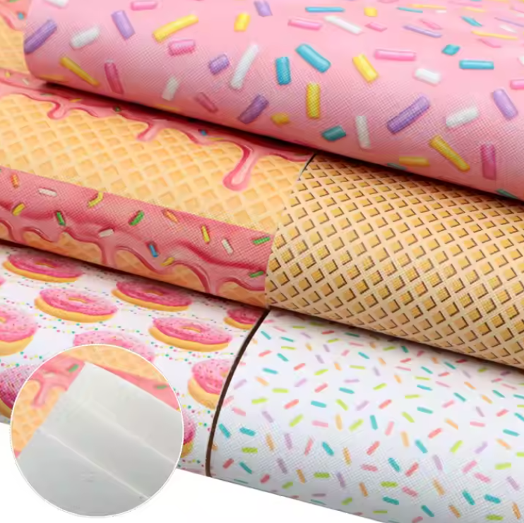 5pcs/set Donuts & Sprinkles Print Faux Leather