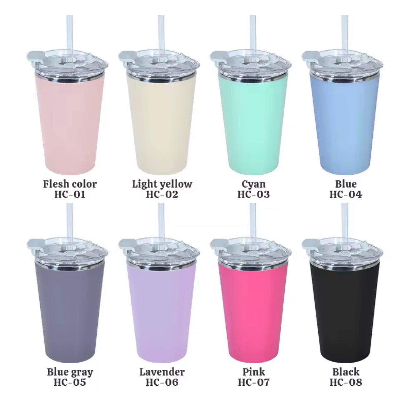 14oz (420ml) Stainless Steel Coffee Cup with flip lid and resealable straw hole.