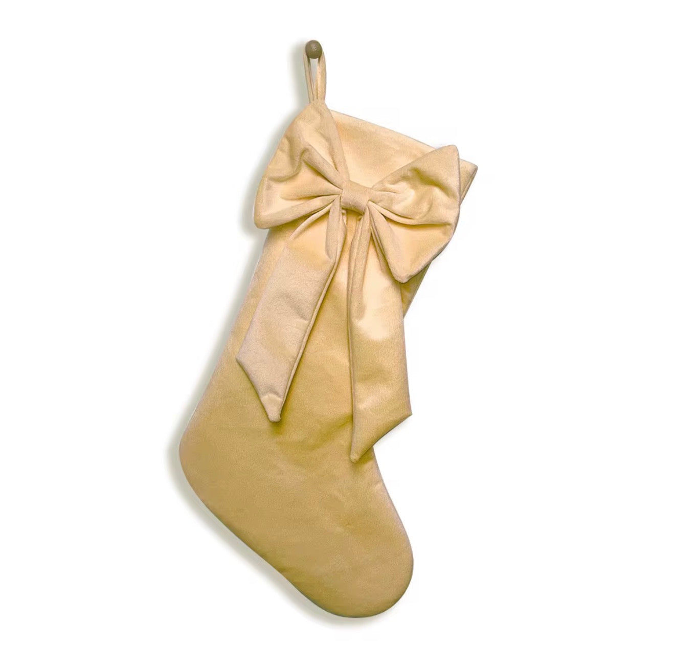 Luxury Velvet Christmas Stocking with Bow & Loop