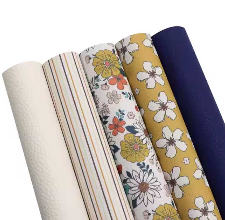 5pcs/Set Flower Print Faux Leather Sheet Set