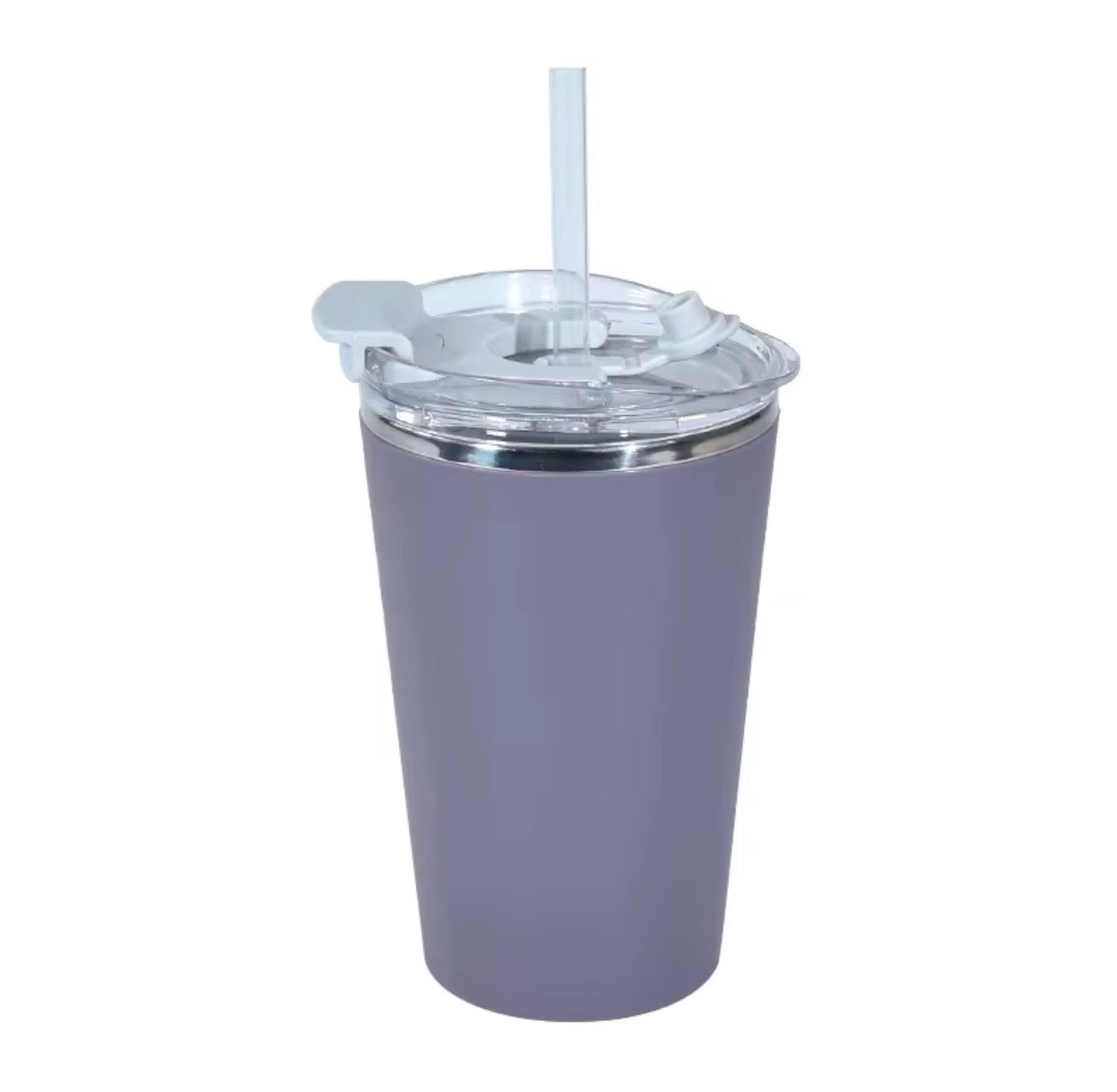 14oz (420ml) Stainless Steel Coffee Cup with flip lid and resealable straw hole.