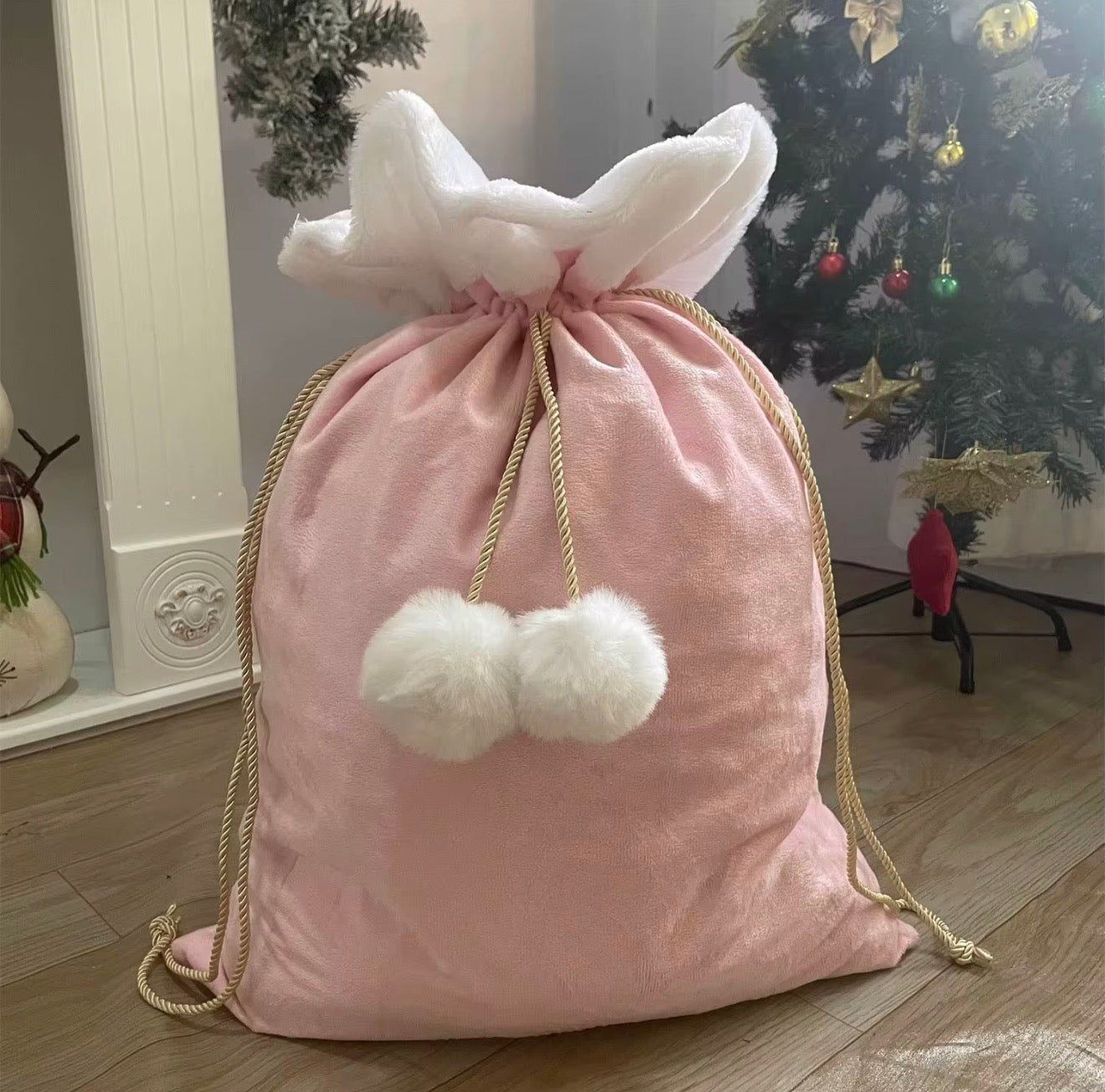 Velvet Blank Santa Sack with Fluffy Pom Pom