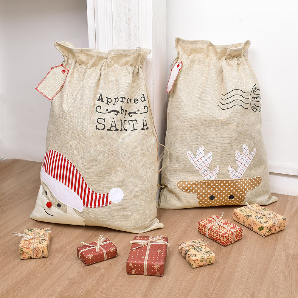 Santa Sack - Canvas Hessian Multiple designs