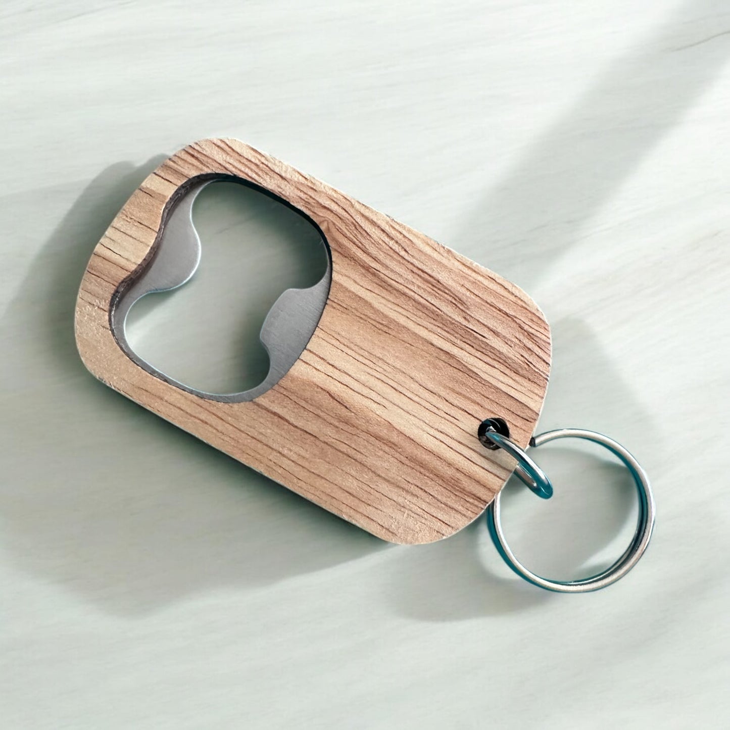 Wooden Bottle Opener Keychain