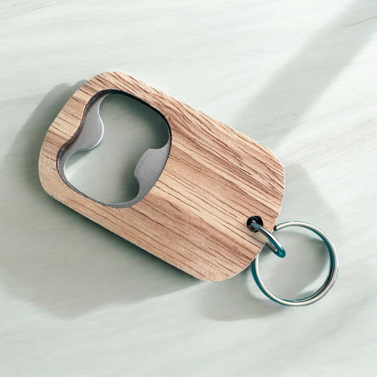 Wooden Bottle Opener Keychain