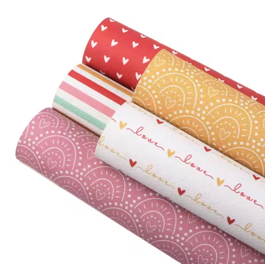 5pcs/set Heart & Love Faux Leather Set