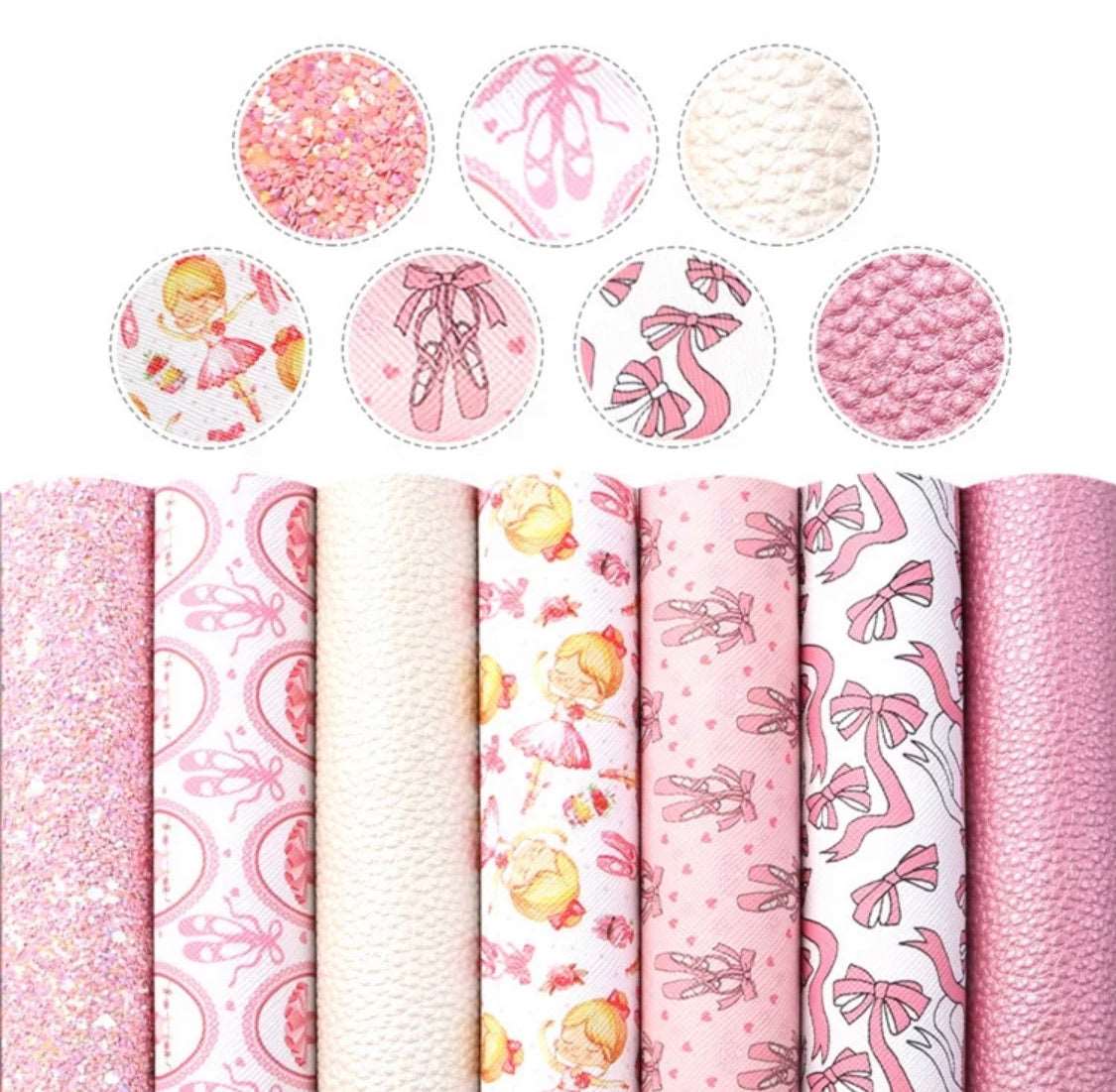 Ballet Print Faux Leather - 7 sheet pack
