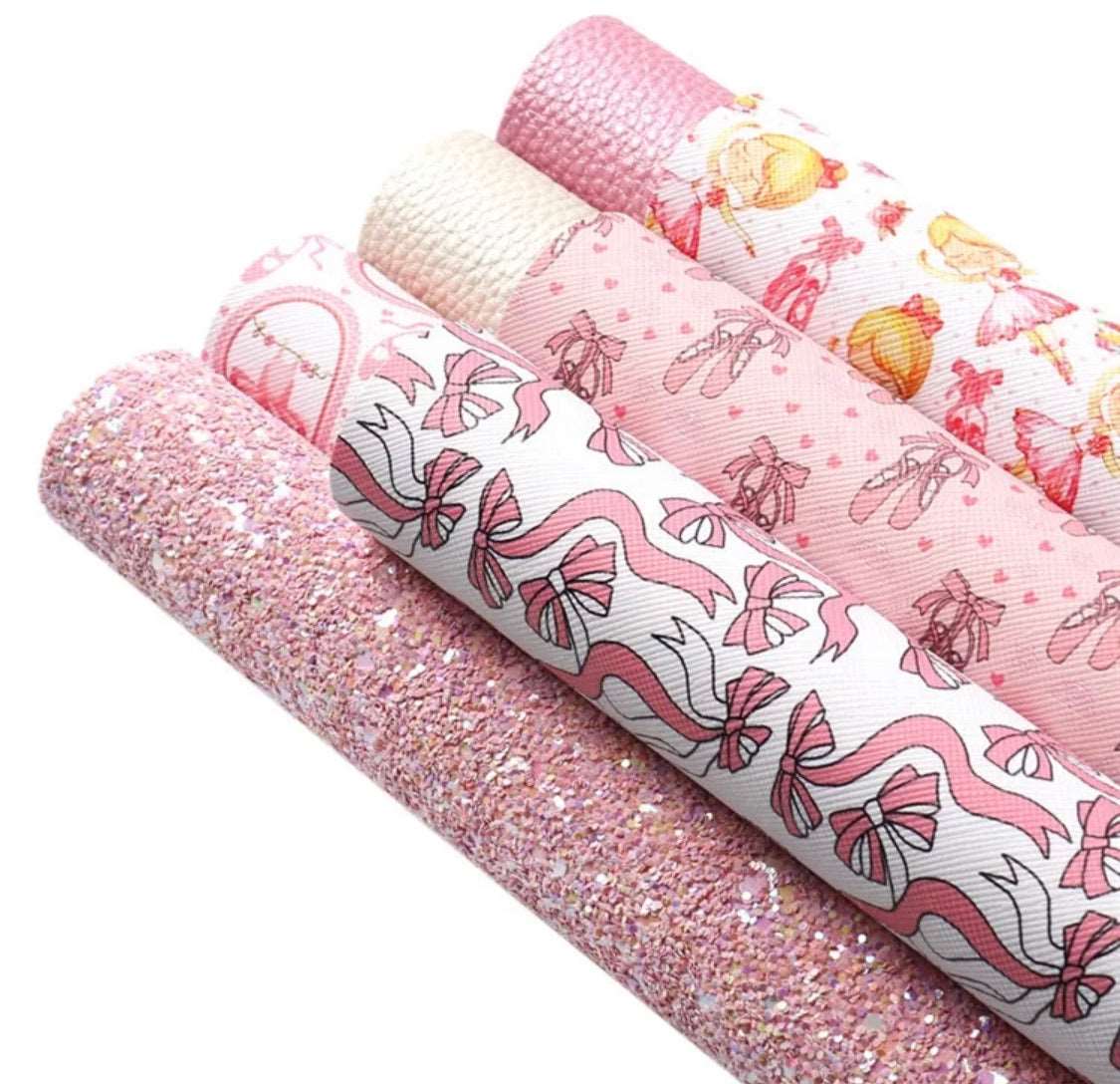 Ballet Print Faux Leather - 7 sheet pack