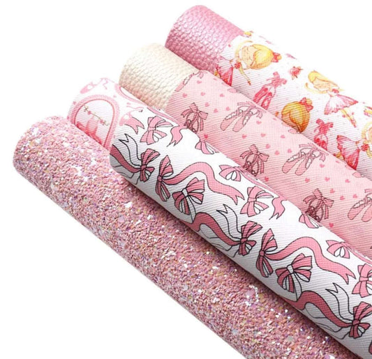 Ballet Print Faux Leather - 7 sheet pack