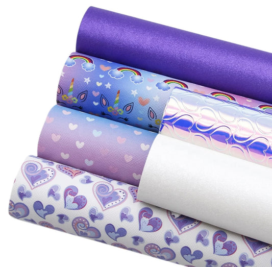 Purple Love Faux Leather 6 piece Pack