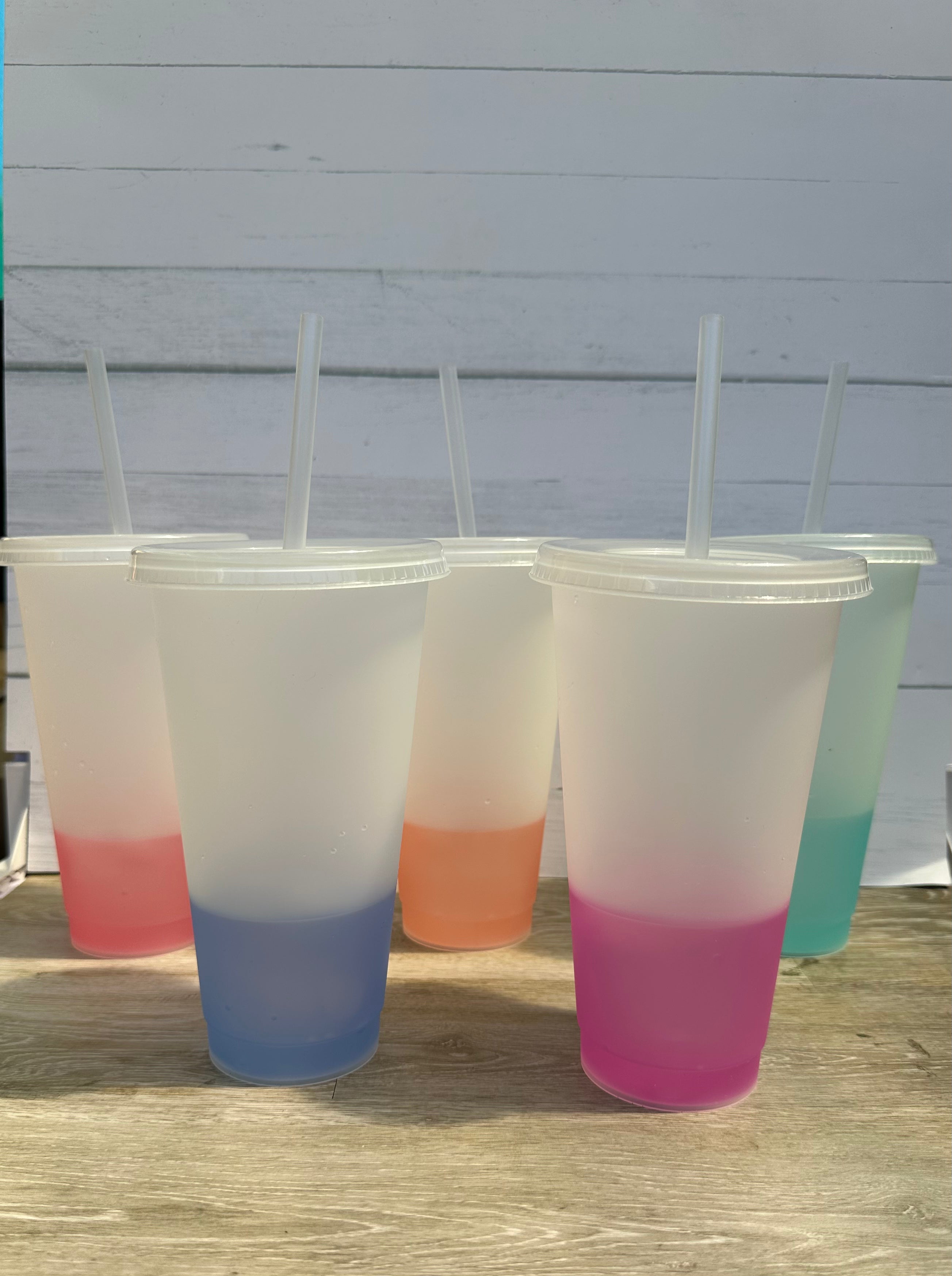 Pastel Colour Changing Cups Tumbler with Lids Straw - 24 oz - Multiple ...